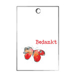 Cadeaulabel bedankt vlinder