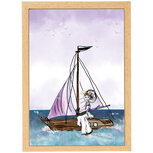 B2B A3 Poster Zeeuws Meisje op Zeilboot &ndash; Inclusief Lijst &ndash; Glanzend 250 g/m&sup2;