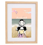 A4 Poster Zeeland met Zeeuws Meisje &ndash; Handgetekend in lijst