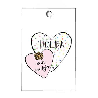 Zeeuws cadeaulabel  hoera een meisje