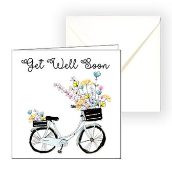 30 053 Beterschapskaart fiets met bloemen