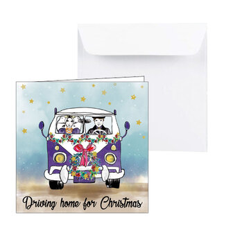 kerstkaart driving home for christmas