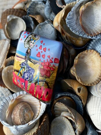 Magneet glas hartjes zeeland