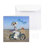 10 017 Zeeuwse wenskaart fiets met hond 10 017 Zeeuwse wenskaart fiets met hond