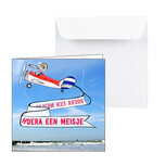 10 031 Zeeuwse felicitatiekaart meisje vliegtuig 10 031 Zeeuwse felicitatiekaart meisje vliegtuig