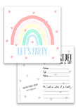 Uitnodiging regenboog 10 stuks Uitnodiging regenboog 10 stuks