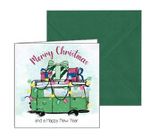 30 379 Kerstkaart vintage bus met cadeautjes 30 379 Kerstkaart vintage bus met cadeautjes
