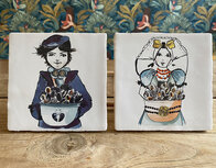 Set van 4 Zeeuwse tegeltjes Set van 4 Zeeuwse tegeltjes