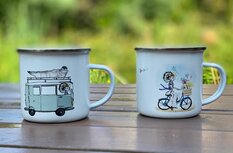 6 Zeeuwse emaille camping koffiekopjes kleur 6 Zeeuwse emaille camping koffiekopjes kleur